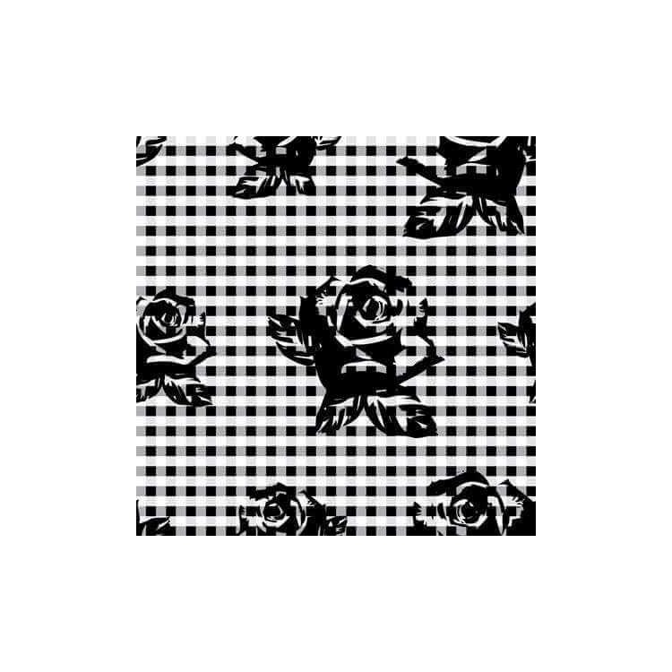 Papel de Parede Adesivo Floral Preto e Branco...