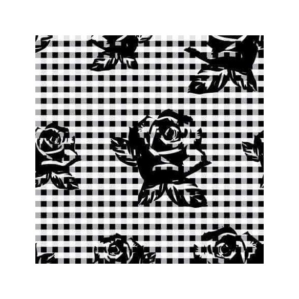 Papel de Parede Adesivo Floral Preto e Branco 855306