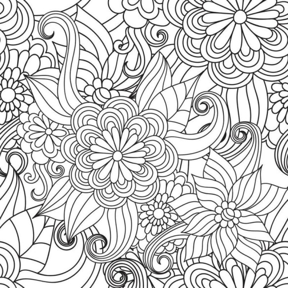 Papel de Parede Adesivo Floral Preto e Branco N010118