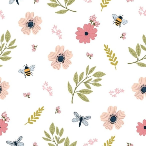 Papel de Parede Adesivo floral primavera N014054