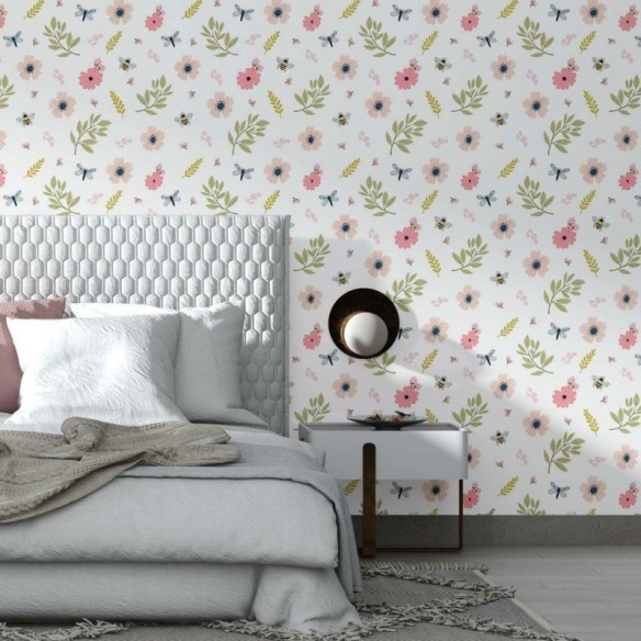 Papel de Parede Adesivo floral primavera N014054