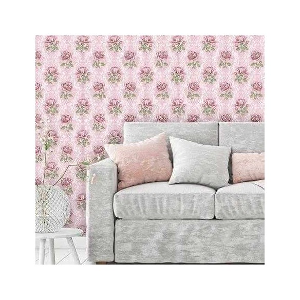 Papel de Parede Adesivo Floral Rosa 111061931