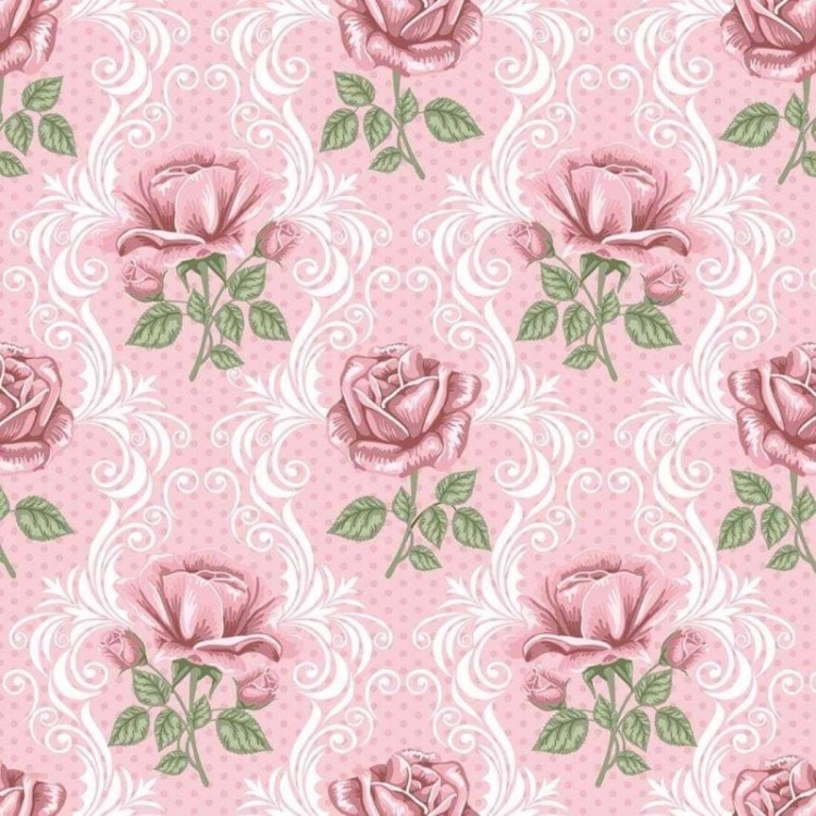 Papel de Parede Adesivo Floral Rosa 111061931