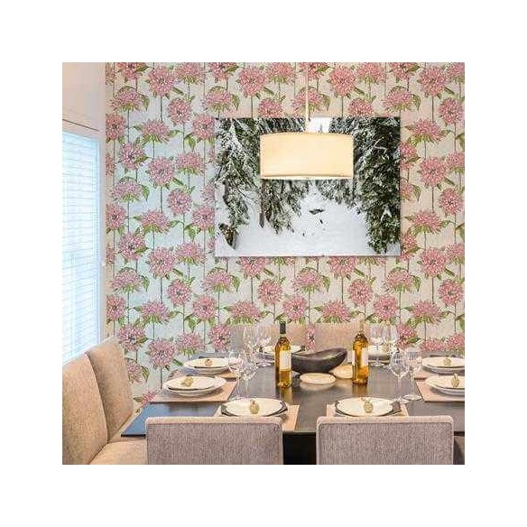 Papel de Parede Adesivo Floral Rosa 115867783