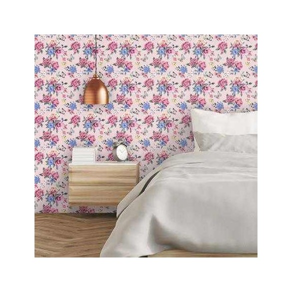 Papel de Parede Adesivo Floral Rosa 155994284