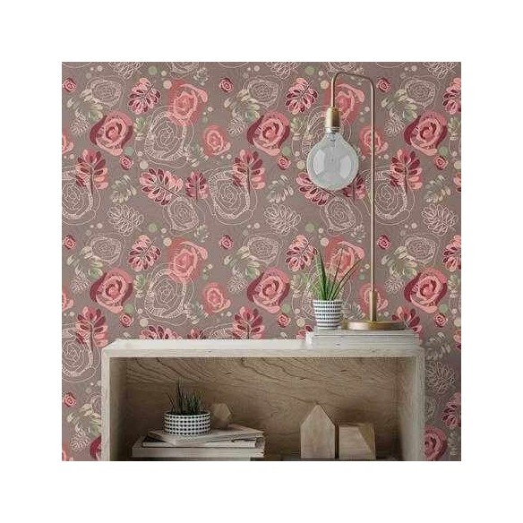 Papel de Parede Adesivo Floral Rosa 210124