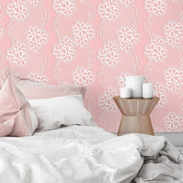 Papel de Parede Adesivo Floral Rosa 285687959