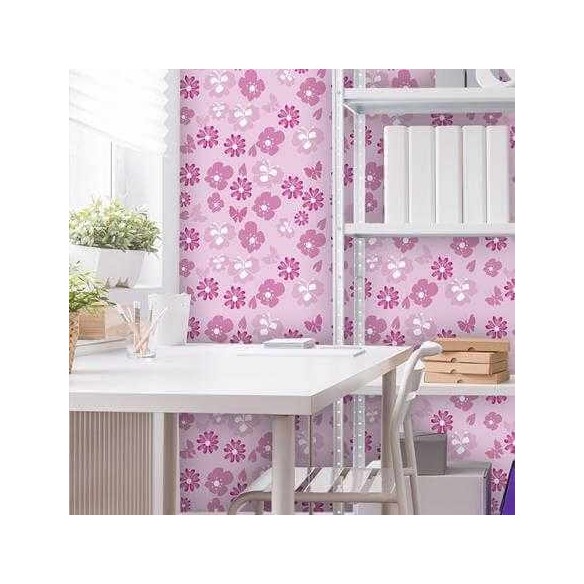 Papel de Parede Adesivo Floral Rosa 714540226