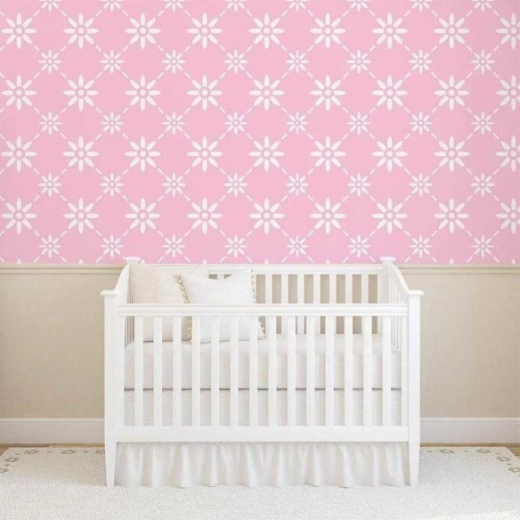 Papel de Parede Adesivo Floral Rosa 751249095