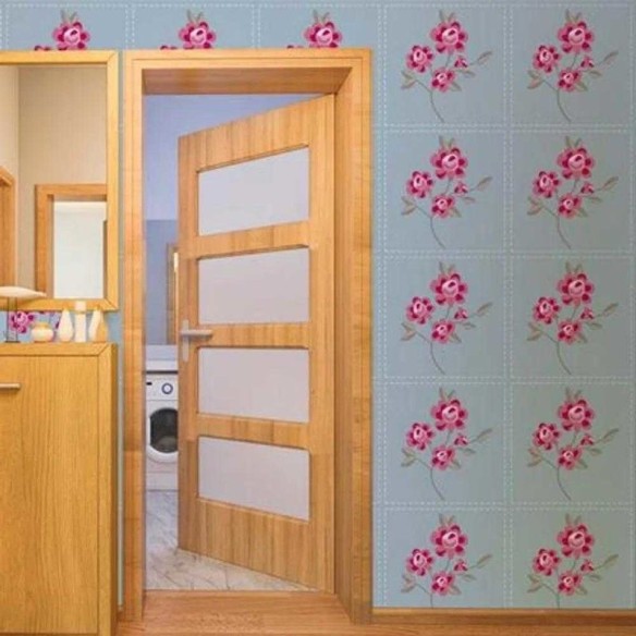 Papel de Parede Adesivo Floral Rosa 849175639