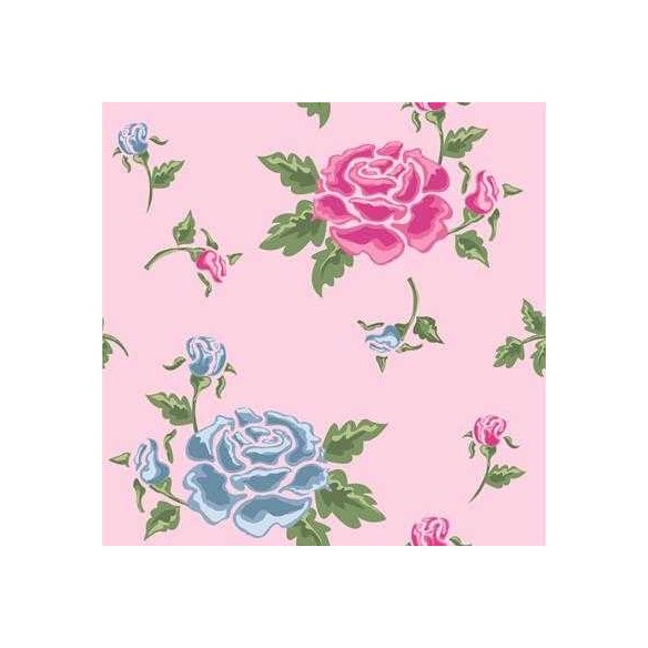 Papel de Parede Adesivo Floral Rosa e Azul 751249093