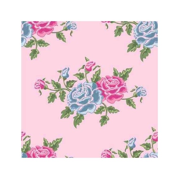 Papel de Parede Adesivo Floral Rosa e Azul 751249098