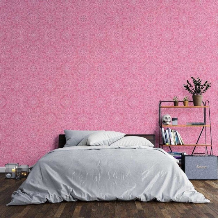 Papel de Parede Adesivo Floral Rosa N03035