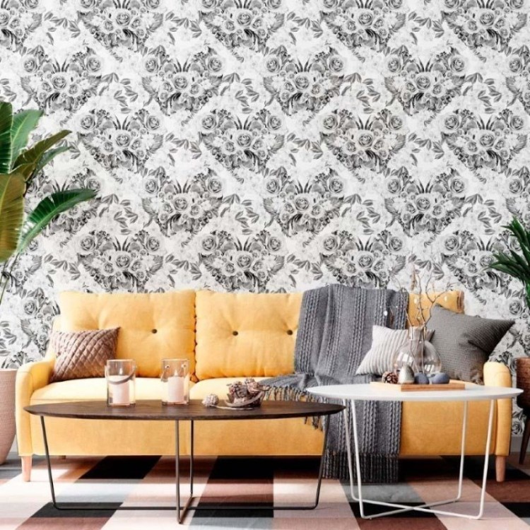 Papel de Parede Adesivo Floral Rosas  N012149
