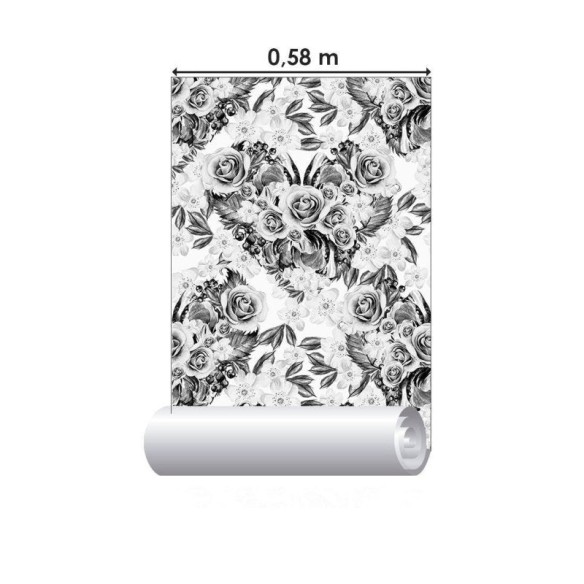 Papel de Parede Adesivo Floral Rosas  N012149