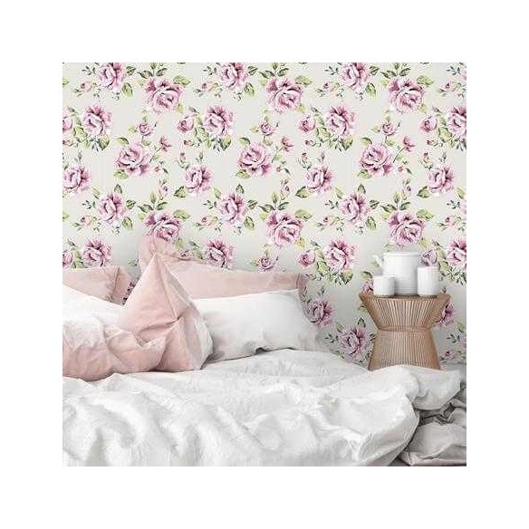Papel de Parede Adesivo Floral Rosas 121530592