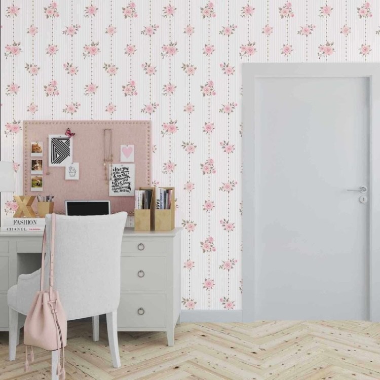 Papel de Parede Adesivo Floral Rosas 292153838