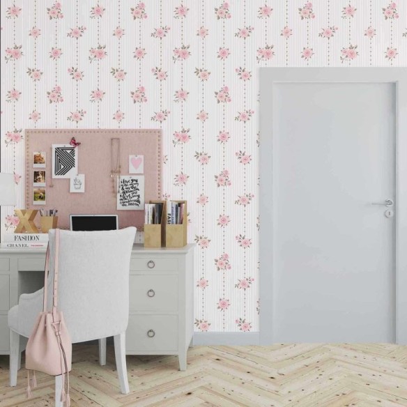 Papel de Parede Adesivo Floral Rosas 292153838