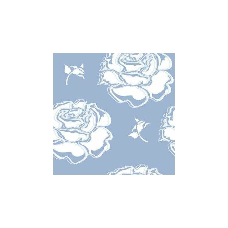 Papel de Parede Adesivo Floral Rosas Azul...