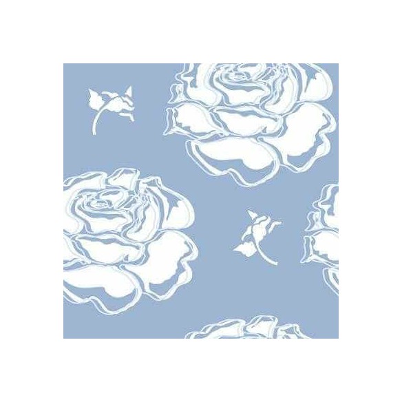 Papel de Parede Adesivo Floral Rosas Azul 751249096