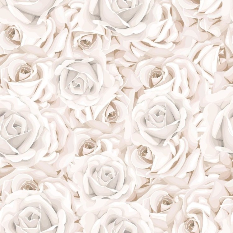 Papel de Parede Adesivo Floral Rosas Brancas...