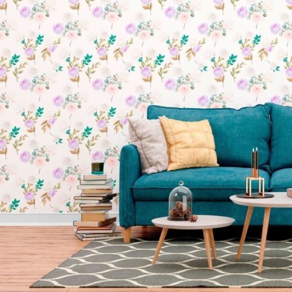 Papel de Parede Adesivo Floral Rosas N012008