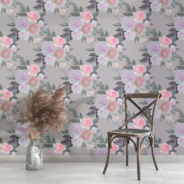 Papel de Parede Adesivo Floral Rosas N013184