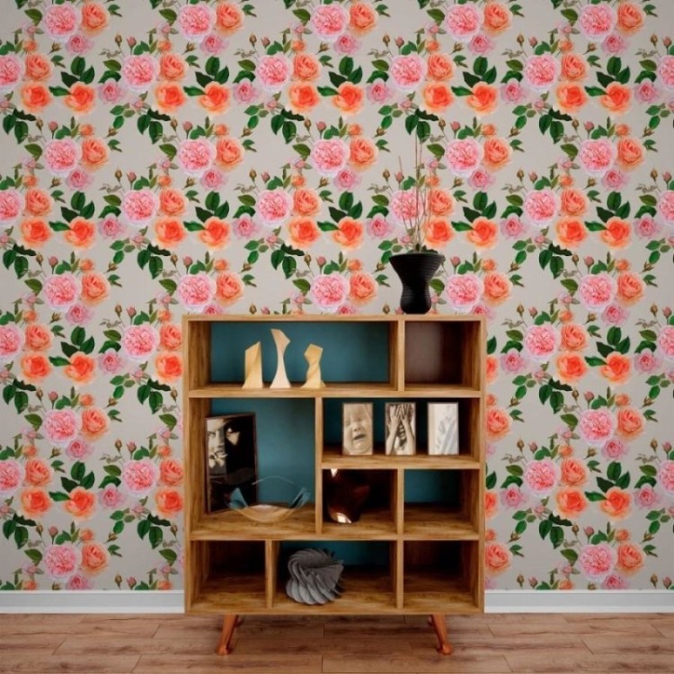 Papel de Parede Adesivo Floral Rosas N013185