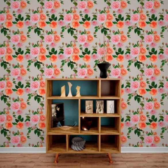 Papel de Parede Adesivo Floral Rosas N013185