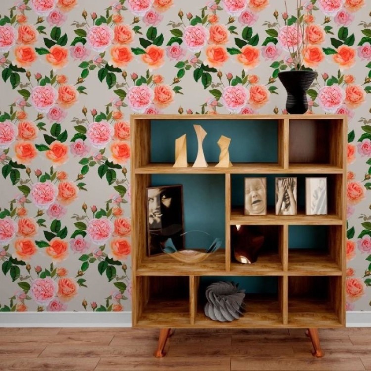 Papel de Parede Adesivo Floral Rosas N013185