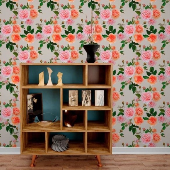 Papel de Parede Adesivo Floral Rosas N013185