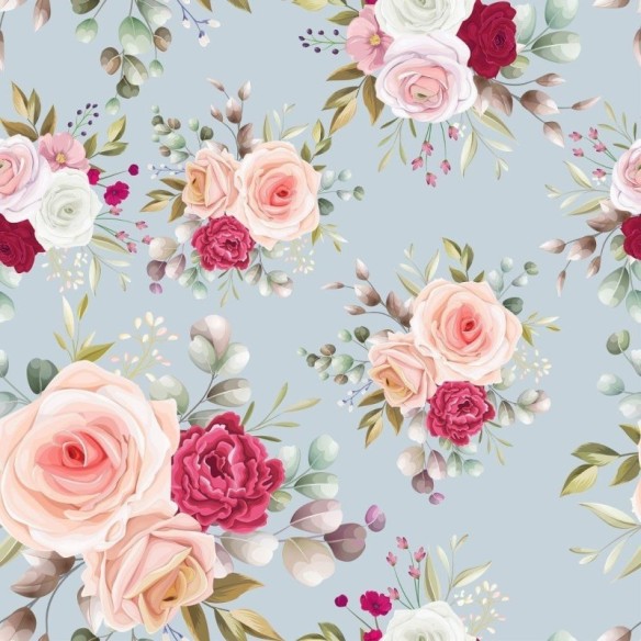 Papel de Parede Adesivo Floral Rosas N013196