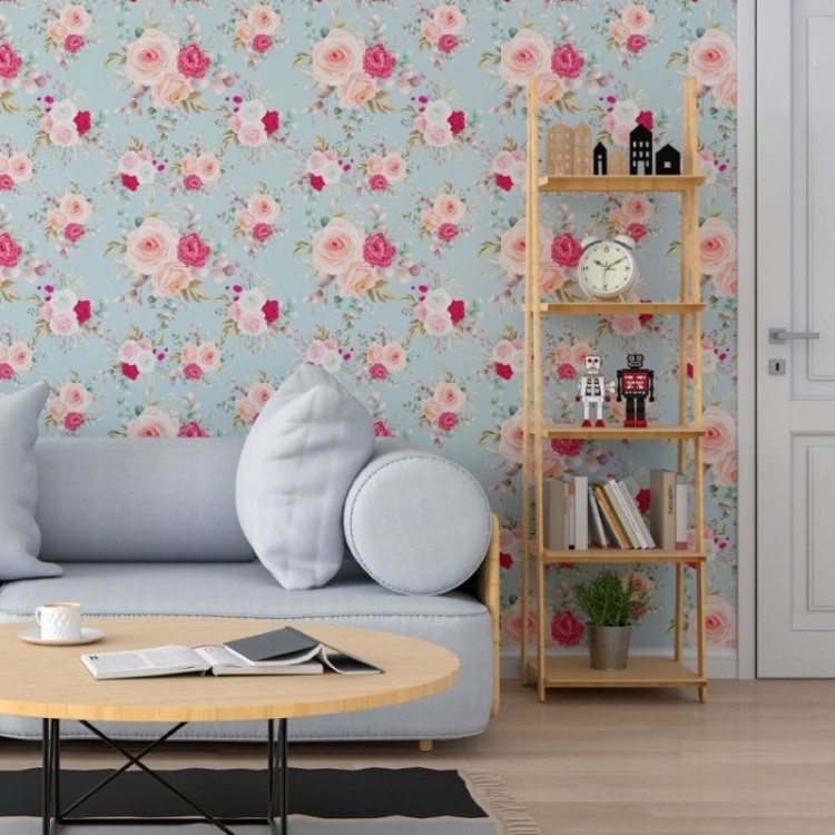 Papel de Parede Adesivo Floral Rosas N013196