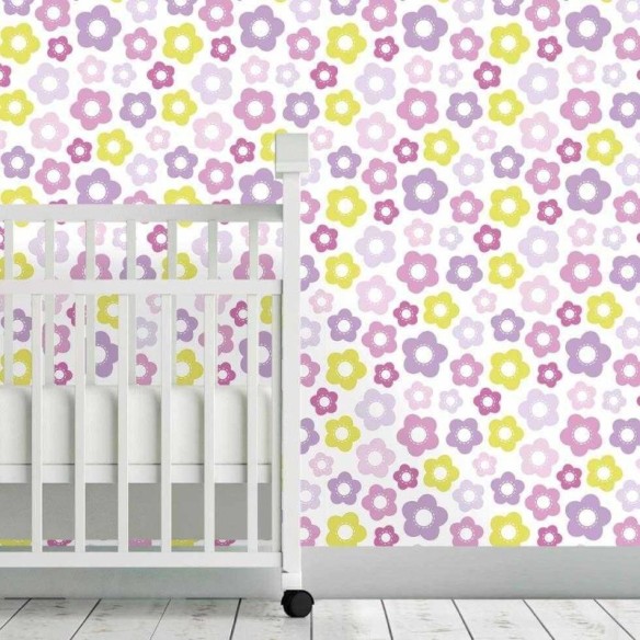 Papel de Parede Adesivo Floral Roxo 010835