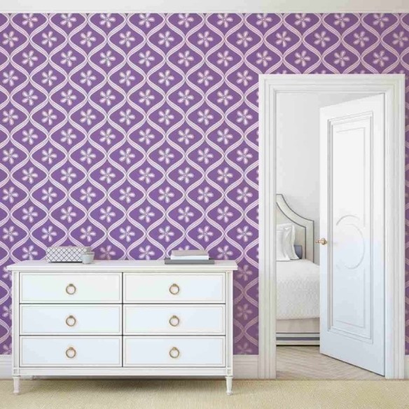 Papel de Parede Adesivo Floral Roxo 0219