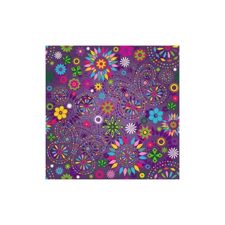 Papel de Parede Adesivo Floral Roxo 136971668