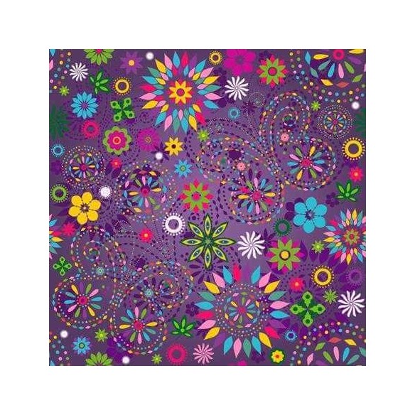 Papel de Parede Adesivo Floral Roxo 136971668