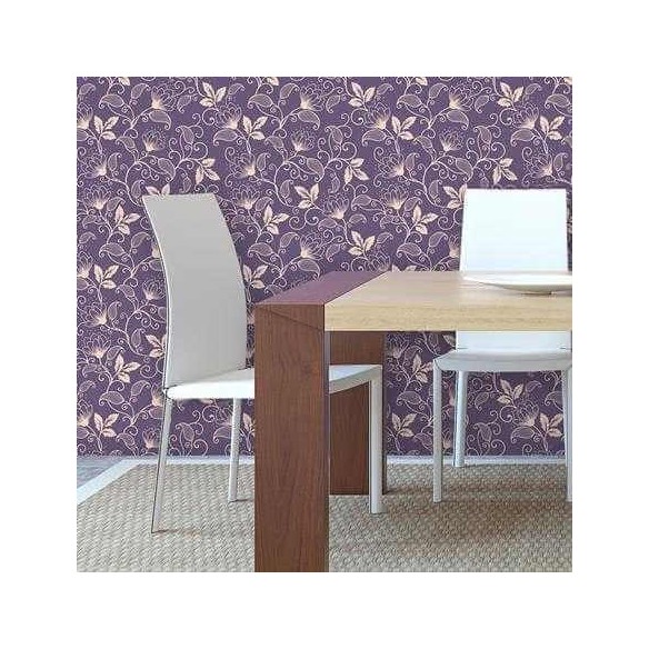 Papel de Parede Adesivo Floral Roxo 148224071