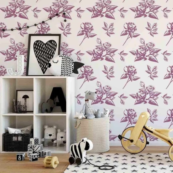 Papel de Parede Adesivo Floral Roxo 34219846