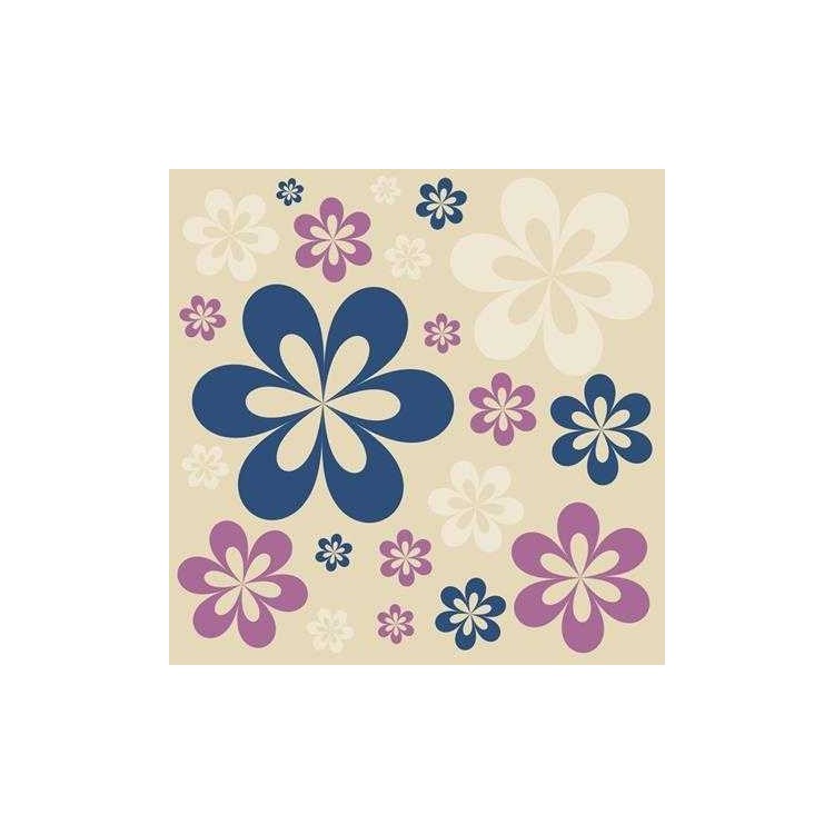 Papel de Parede Adesivo Floral Roxo e Azul 13