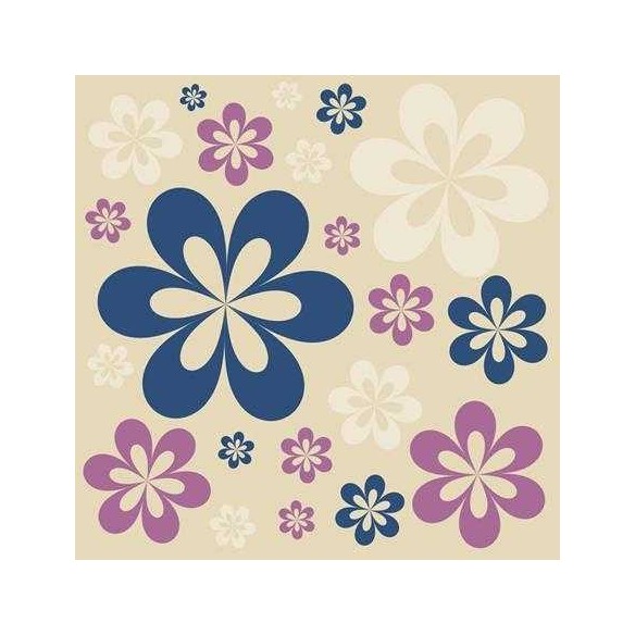 Papel de Parede Adesivo Floral Roxo e Azul 13