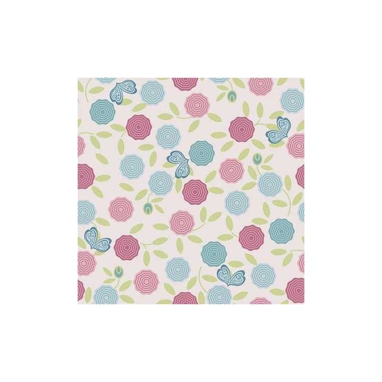 Papel de Parede Adesivo Floral Roxo e Azul 1432