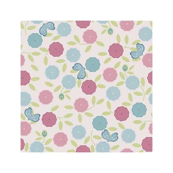 Papel de Parede Adesivo Floral Roxo e Azul 1432