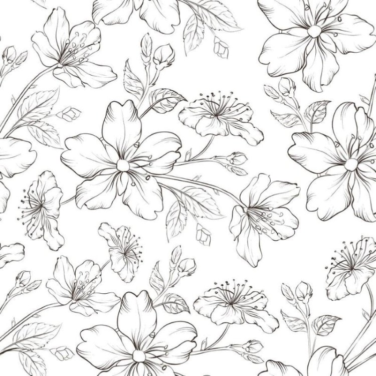 Papel de Parede Adesivo Floral Sakura N013047