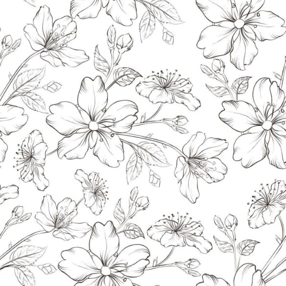 Papel de Parede Adesivo Floral Sakura N013047