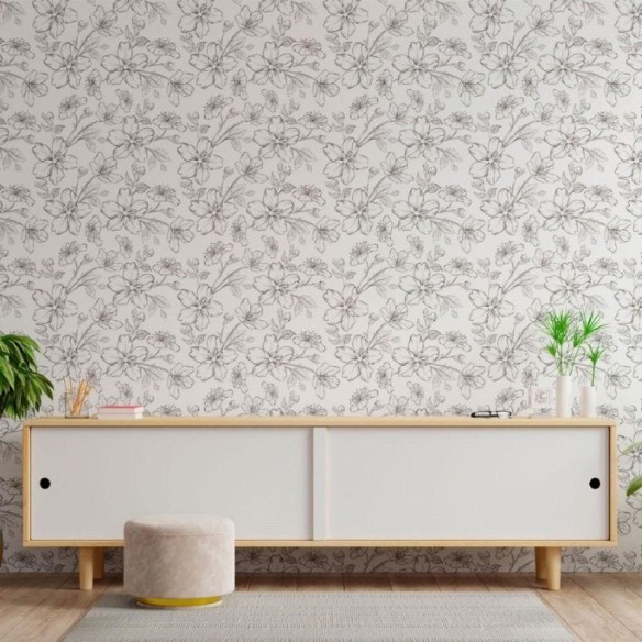 Papel de Parede Adesivo Floral Sakura N013047