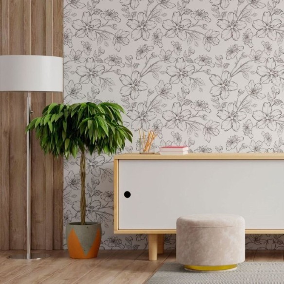 Papel de Parede Adesivo Floral Sakura N013047