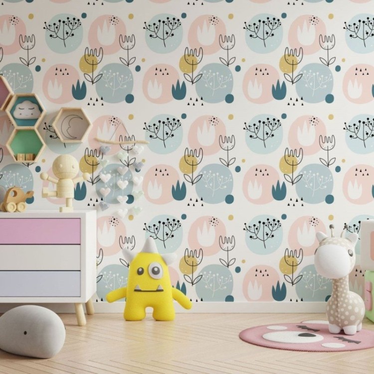 Papel de Parede Adesivo Floral Scandinavian...