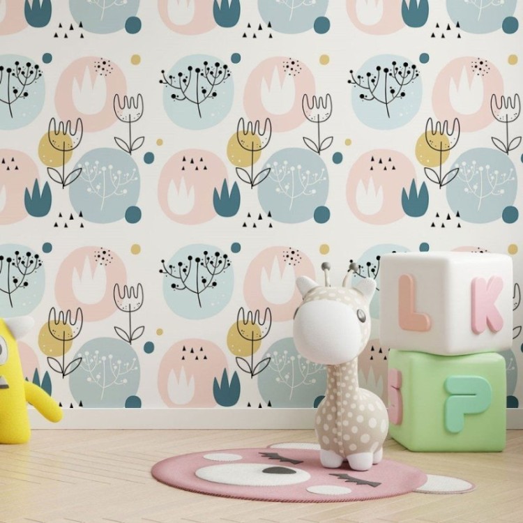 Papel de Parede Adesivo Floral Scandinavian...