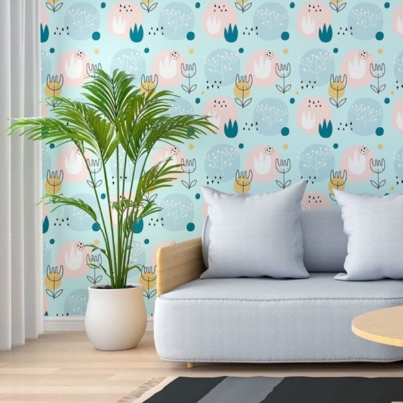 Papel de Parede Adesivo Floral Scandinavian N013279